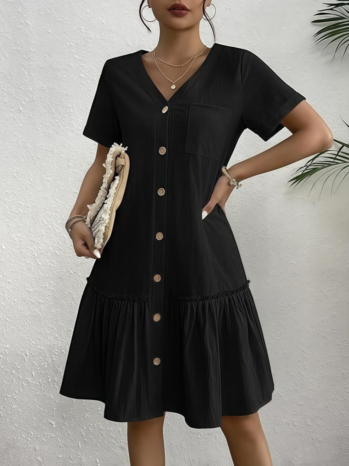 Ryleigh | Single-Breasted Loose-Fit Shirt Dress