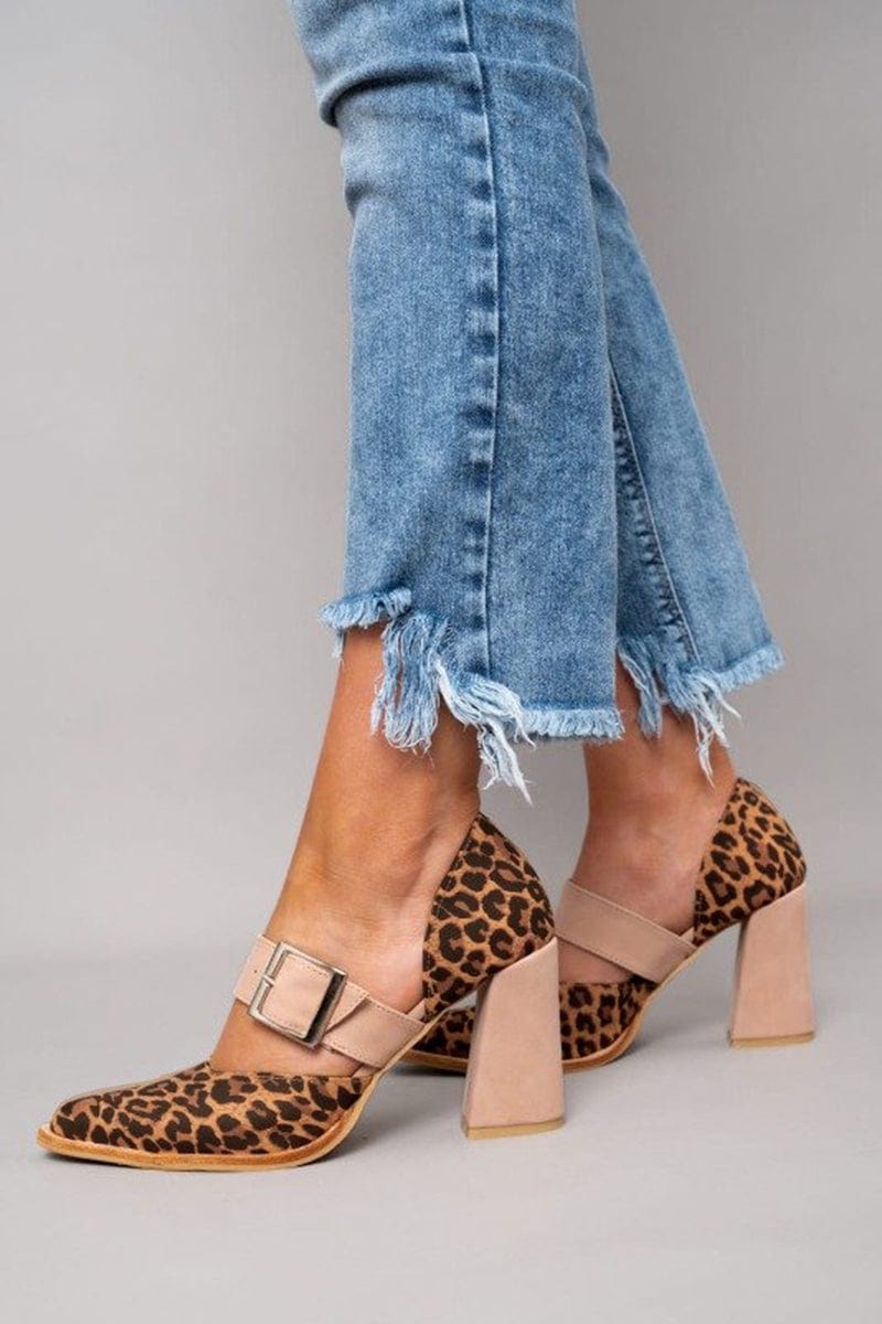 Audrey | Bold Leopard Print Block Heels