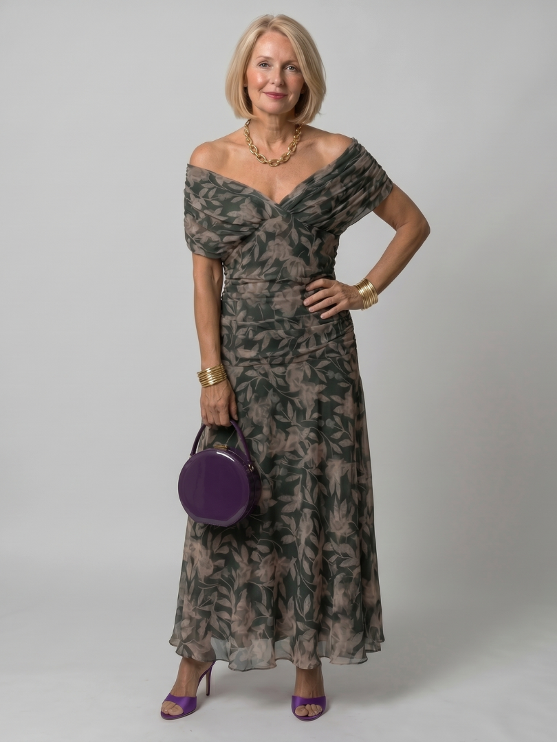 Giselle | Off Shoulder Flow Midi Dress