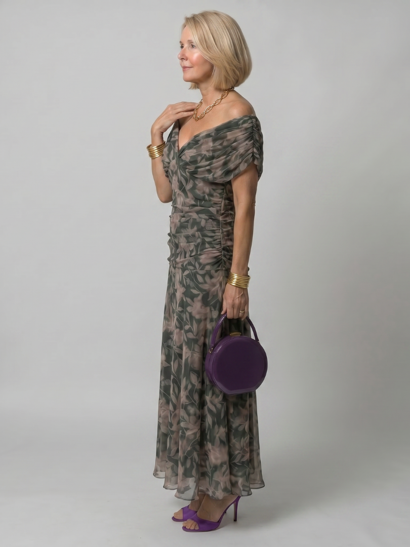 Giselle | Off Shoulder Flow Midi Dress