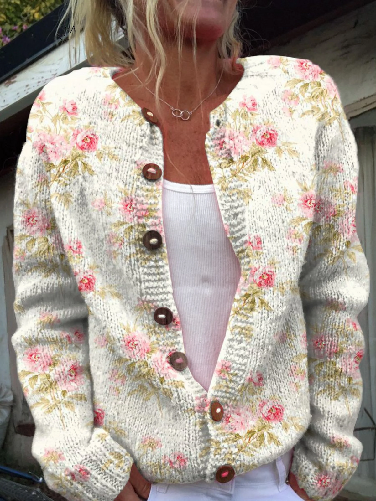 Amelia | Vintage Pink Floral Cardigan