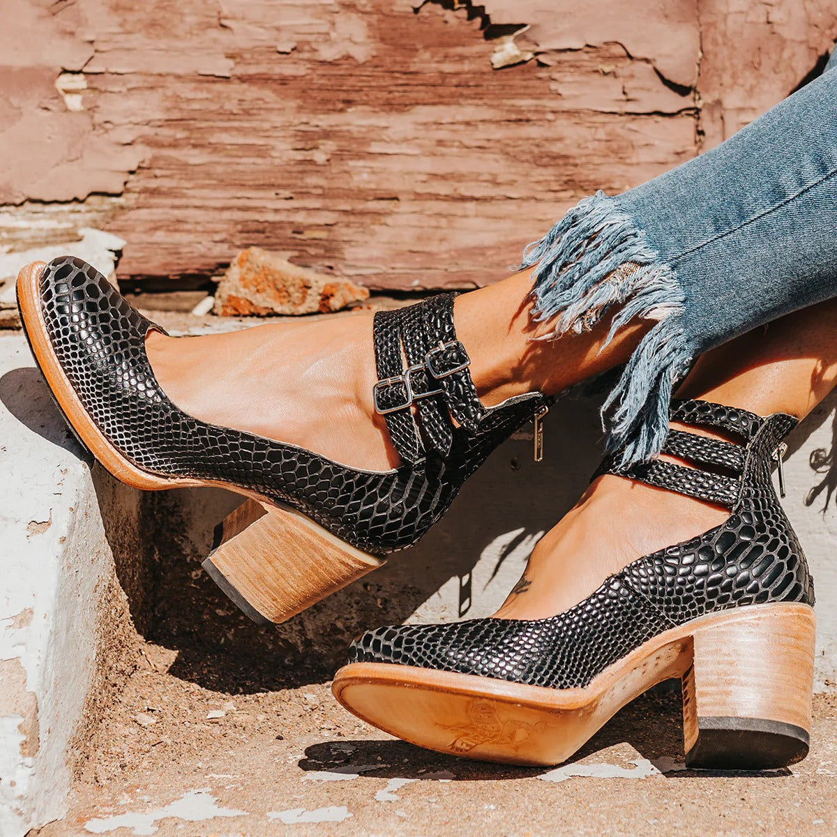 Alexa | Buckle Strap Block Heel