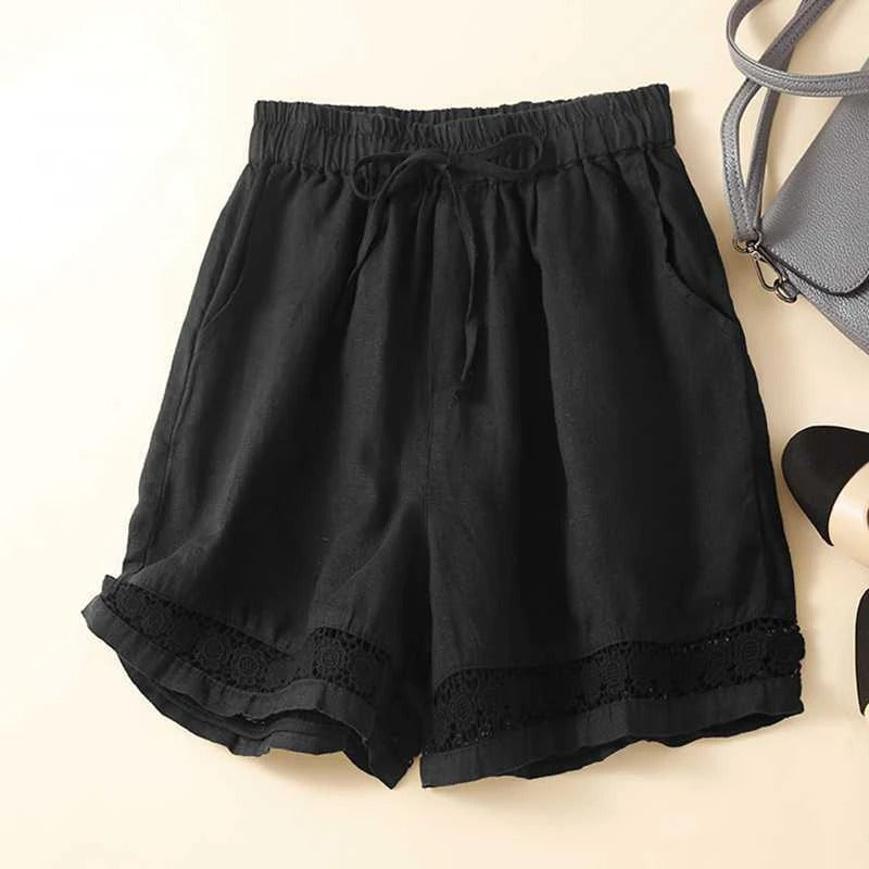 Charlotte | Relaxed Embroidered Trim Shorts