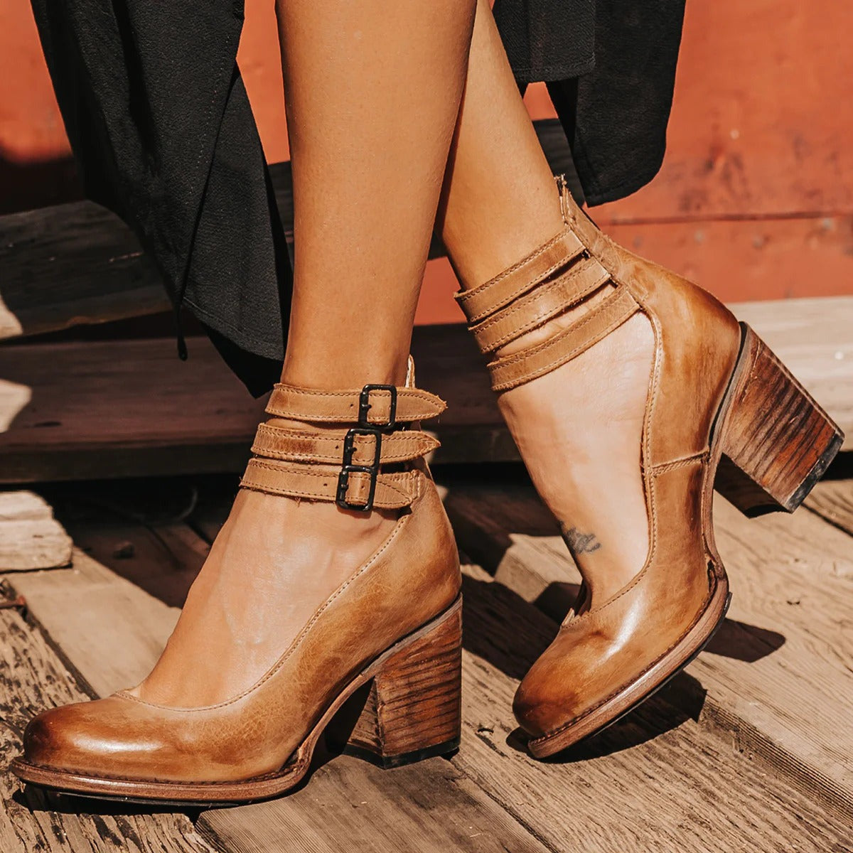 Alexa | Buckle Strap Block Heel