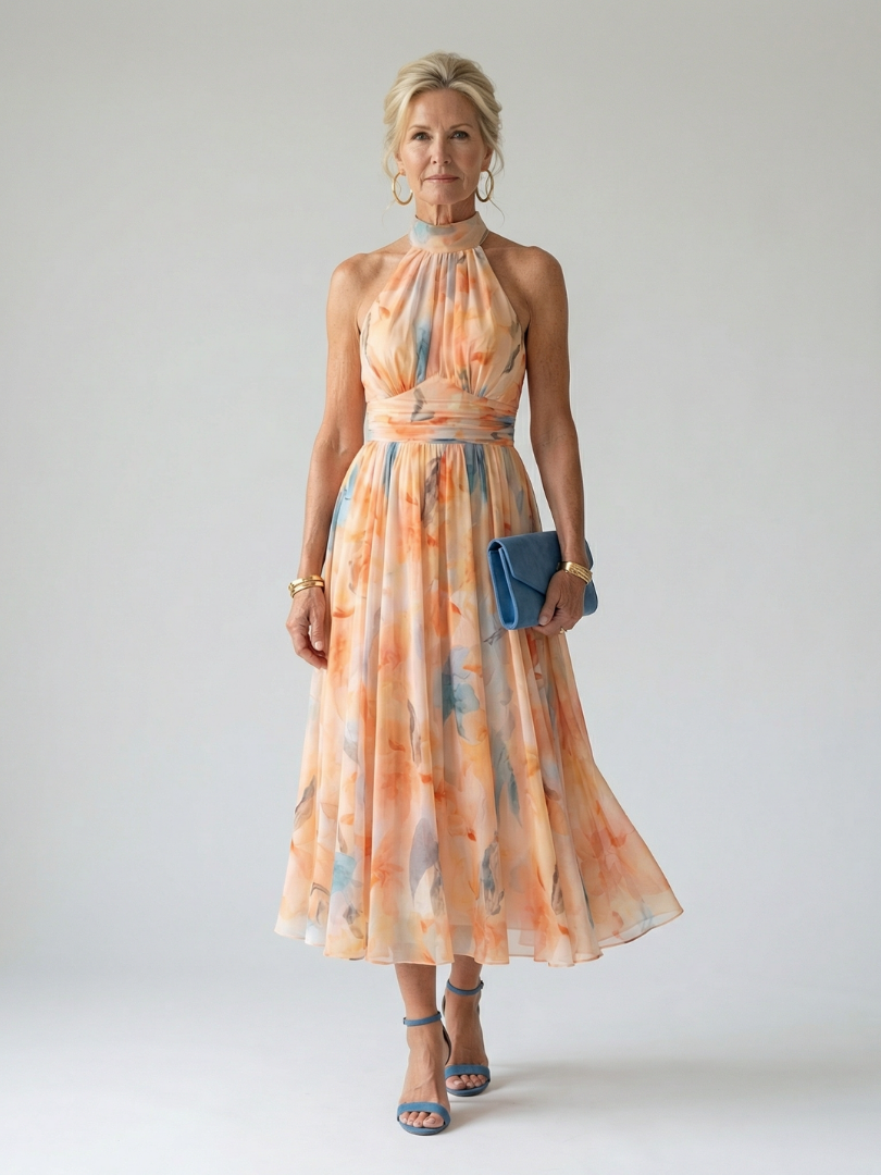 Cecilia | Soft Halter Midi Dress