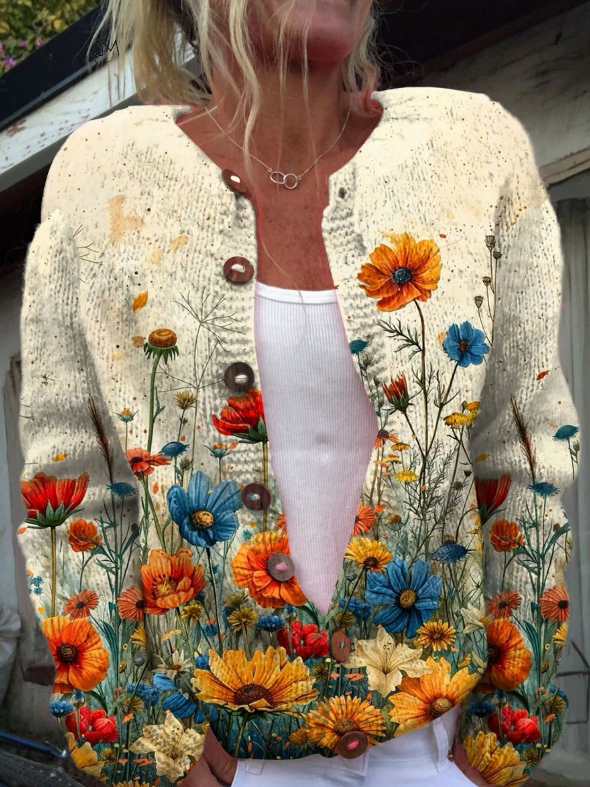 Mia | Vintage Wildflower Print Cardigan