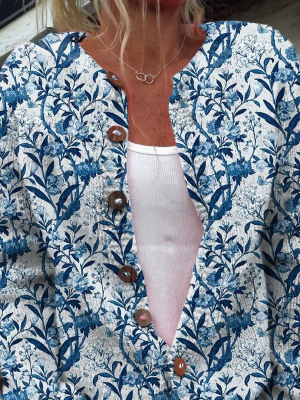 Sophia | Vintage Floral Button-Front Cardigan