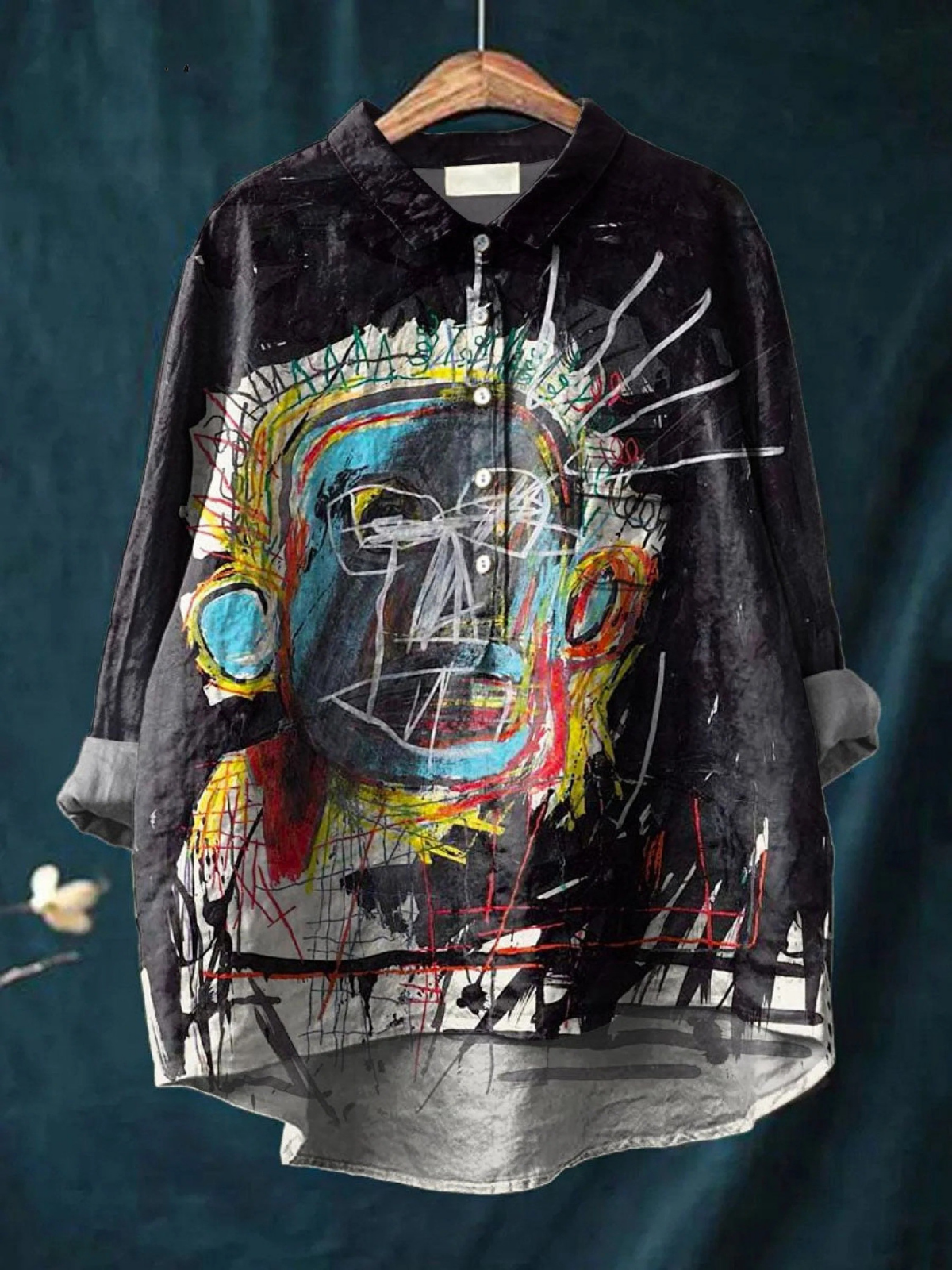 Matilda | Vintage Abstract Figure Painting Print Casual Shirt