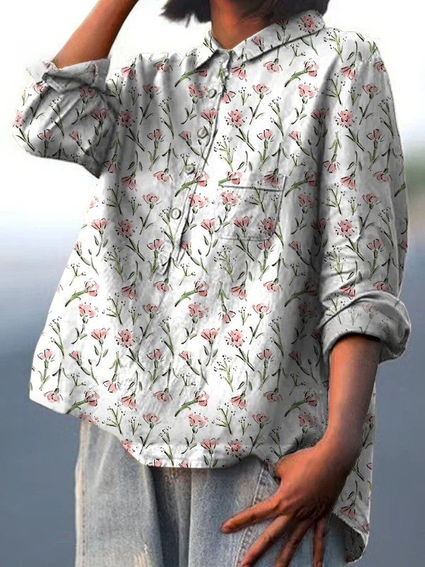Ruby | Pink Spring Floral Print Casual Shirt