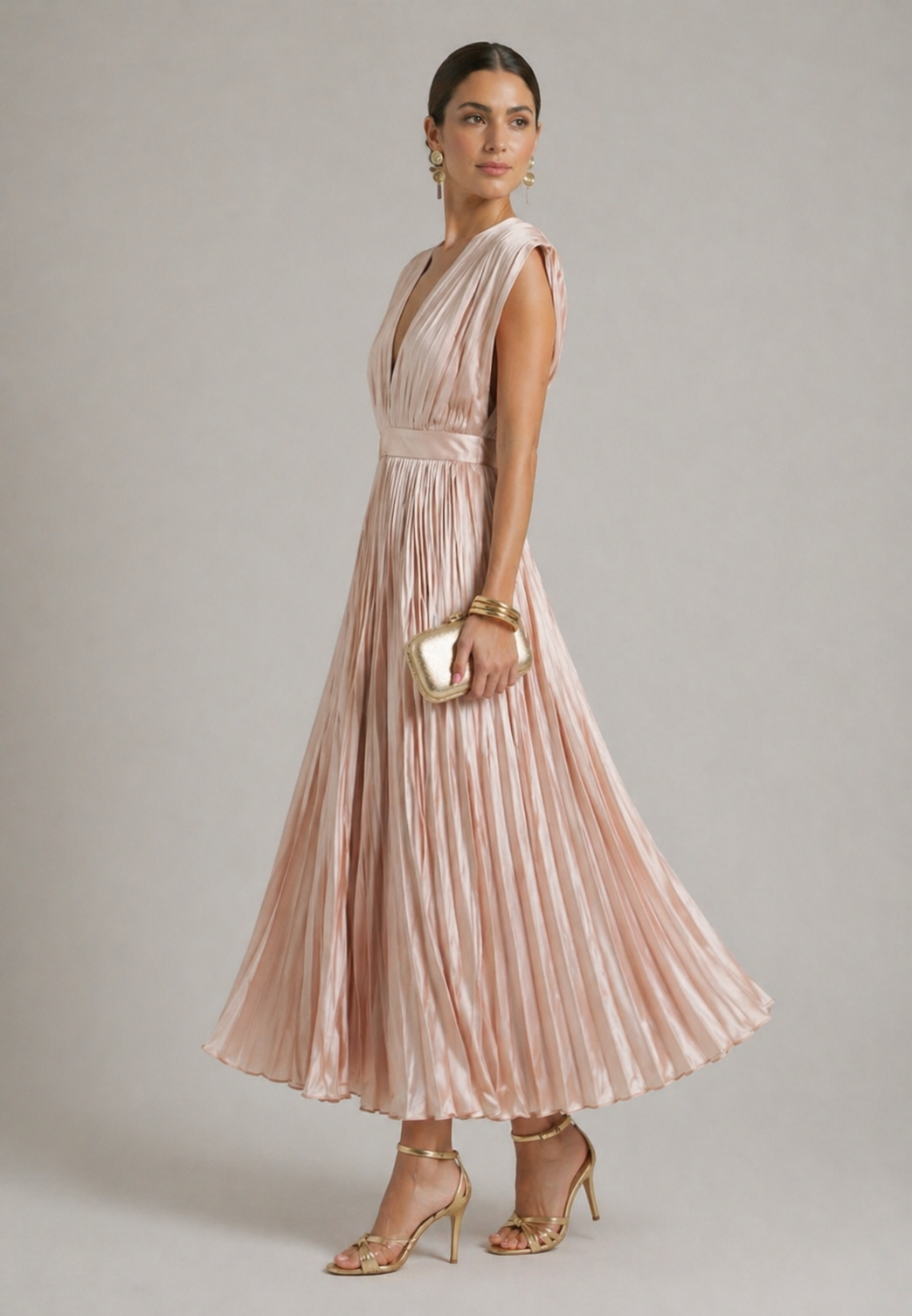 Priscilla | Timeless Pleated Midi Dress