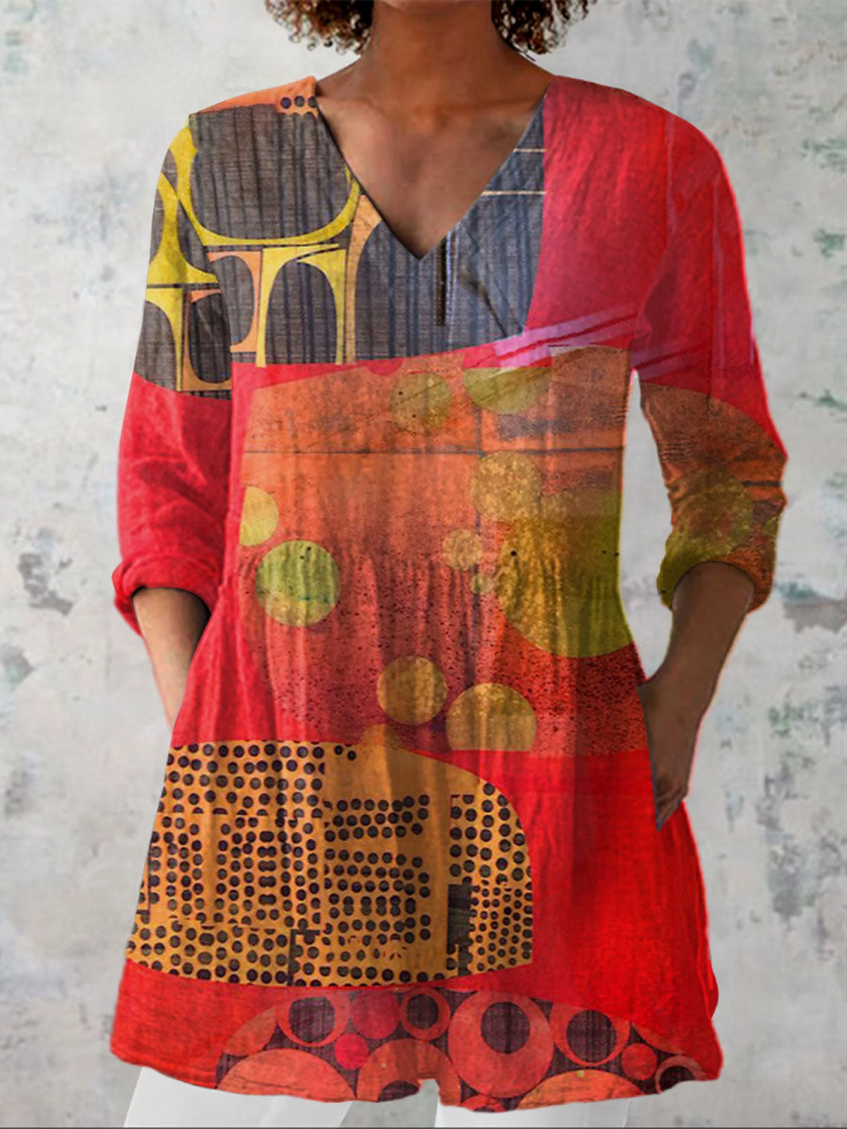 Grace | Long Blouse with V-Neck