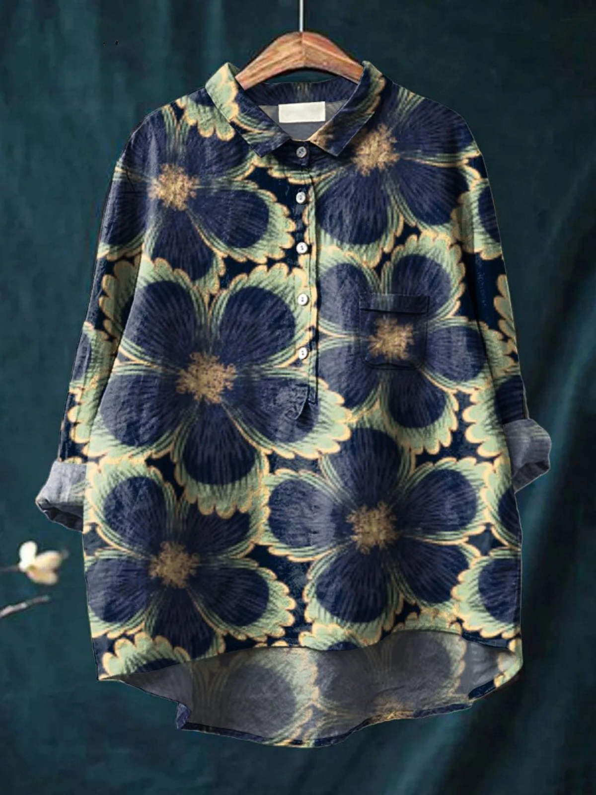 Everly | Vintage Floral Art Print Casual Shirt