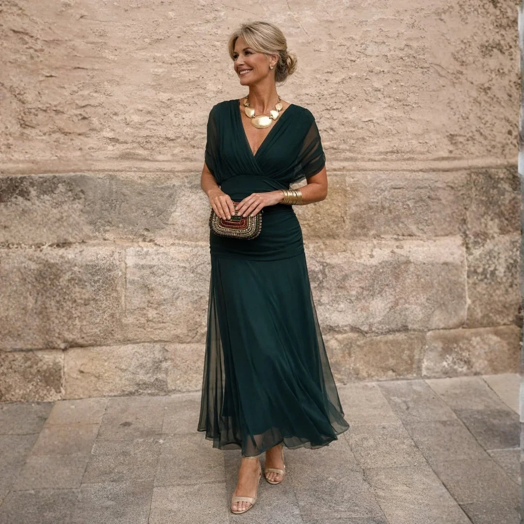 Eliza | Pleated Wedding Guest Maxi Dress