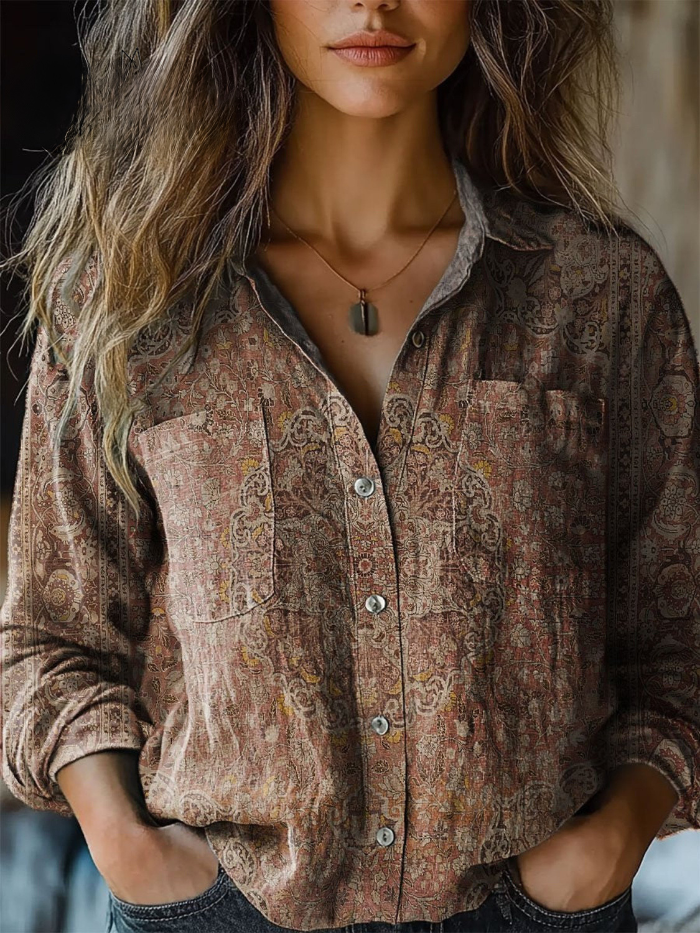 Zoe | Vintage Floral-Print Blouse