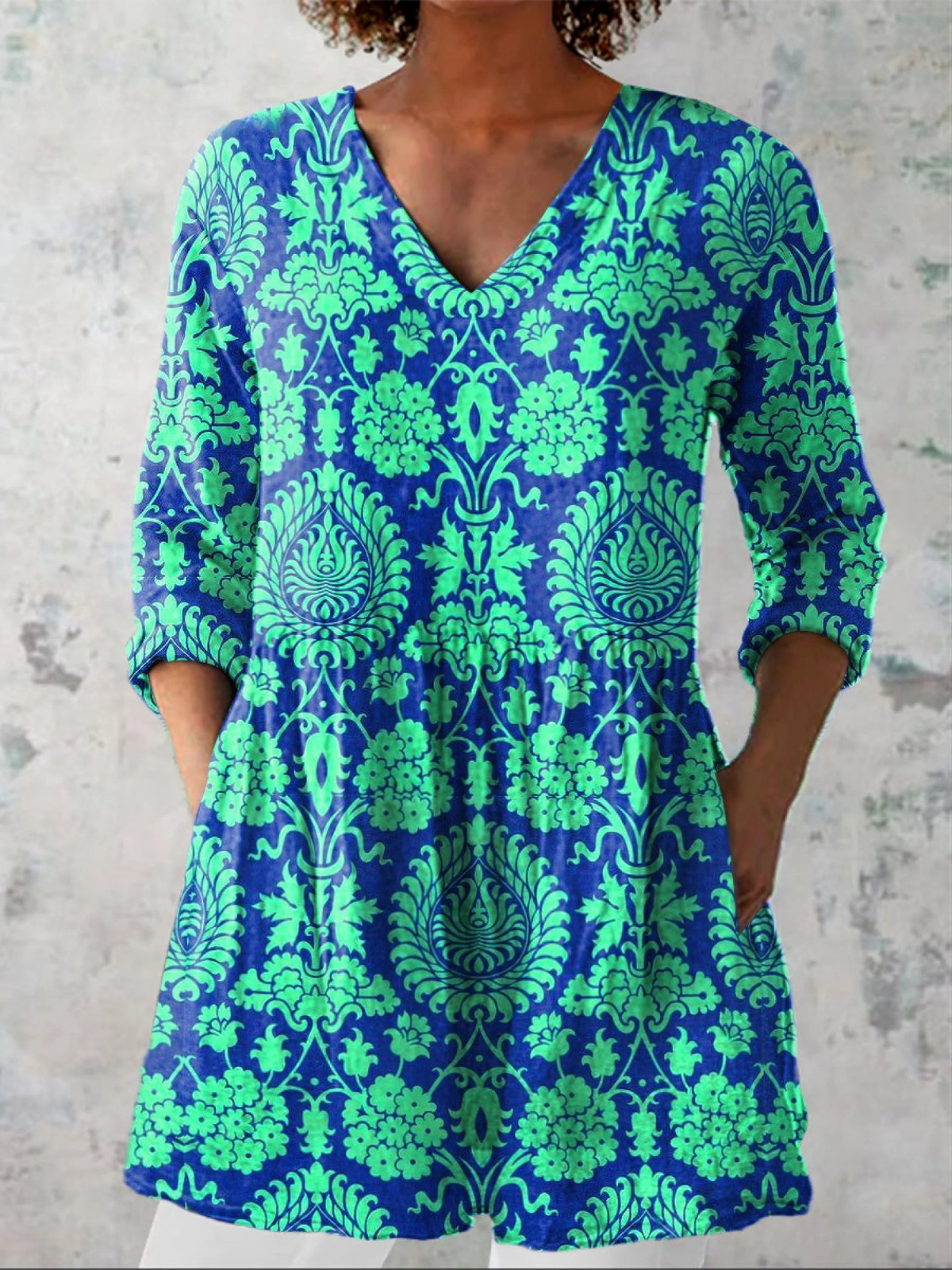 Evelyn | Long V-Neck Blouse