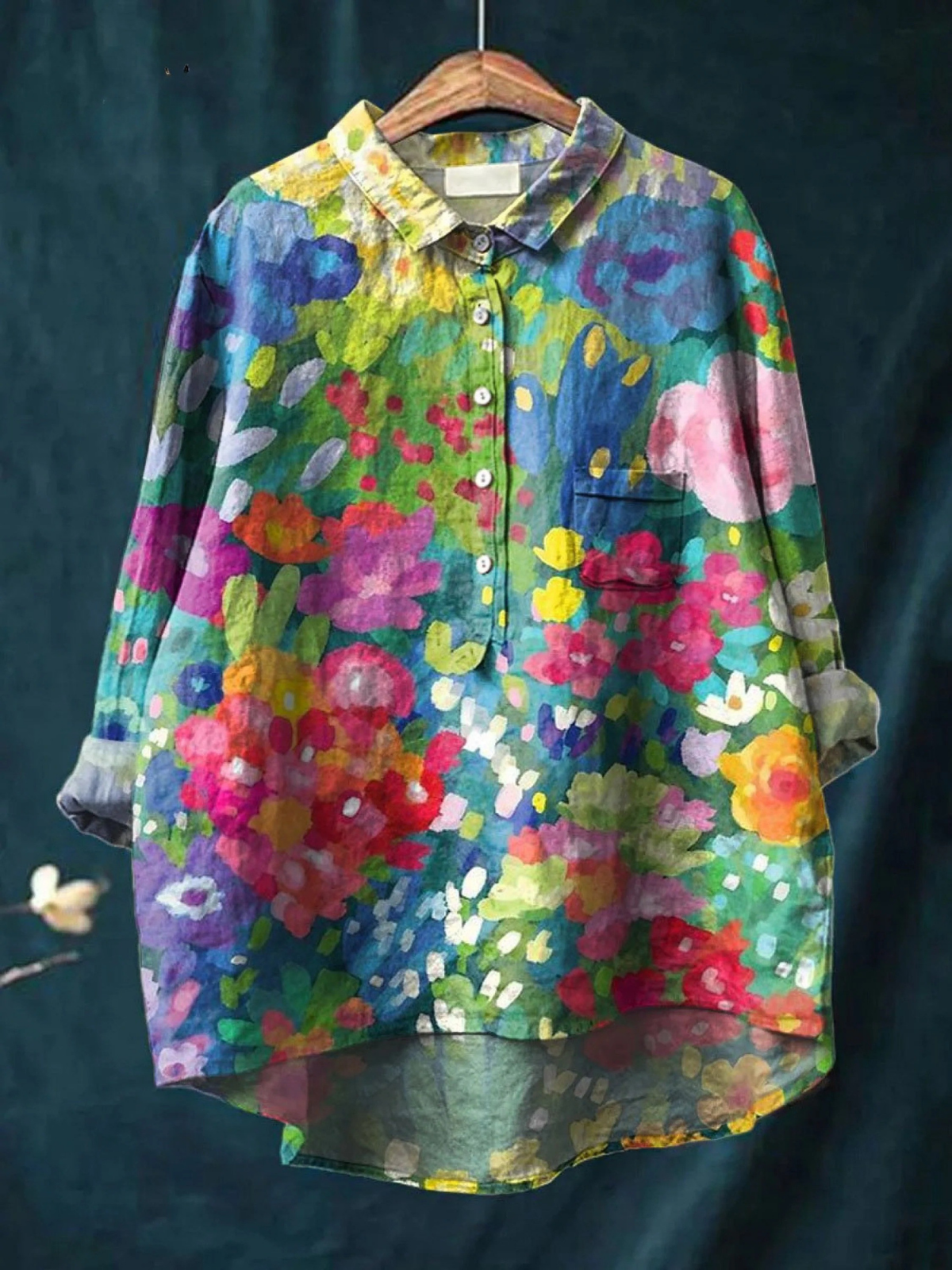 Rebecca | Vintage Lovely Floral Art Print Casual Shirt