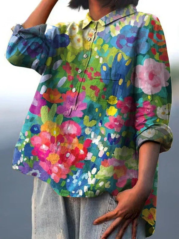 Rebecca | Vintage Lovely Floral Art Print Casual Shirt