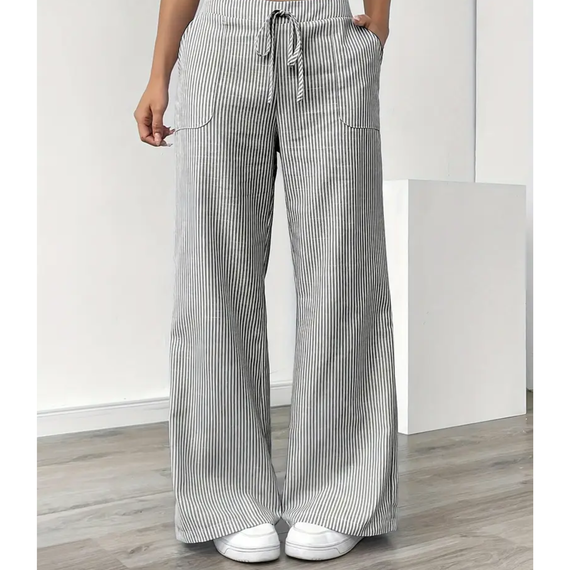 Amber | Striped Pants with Pockets