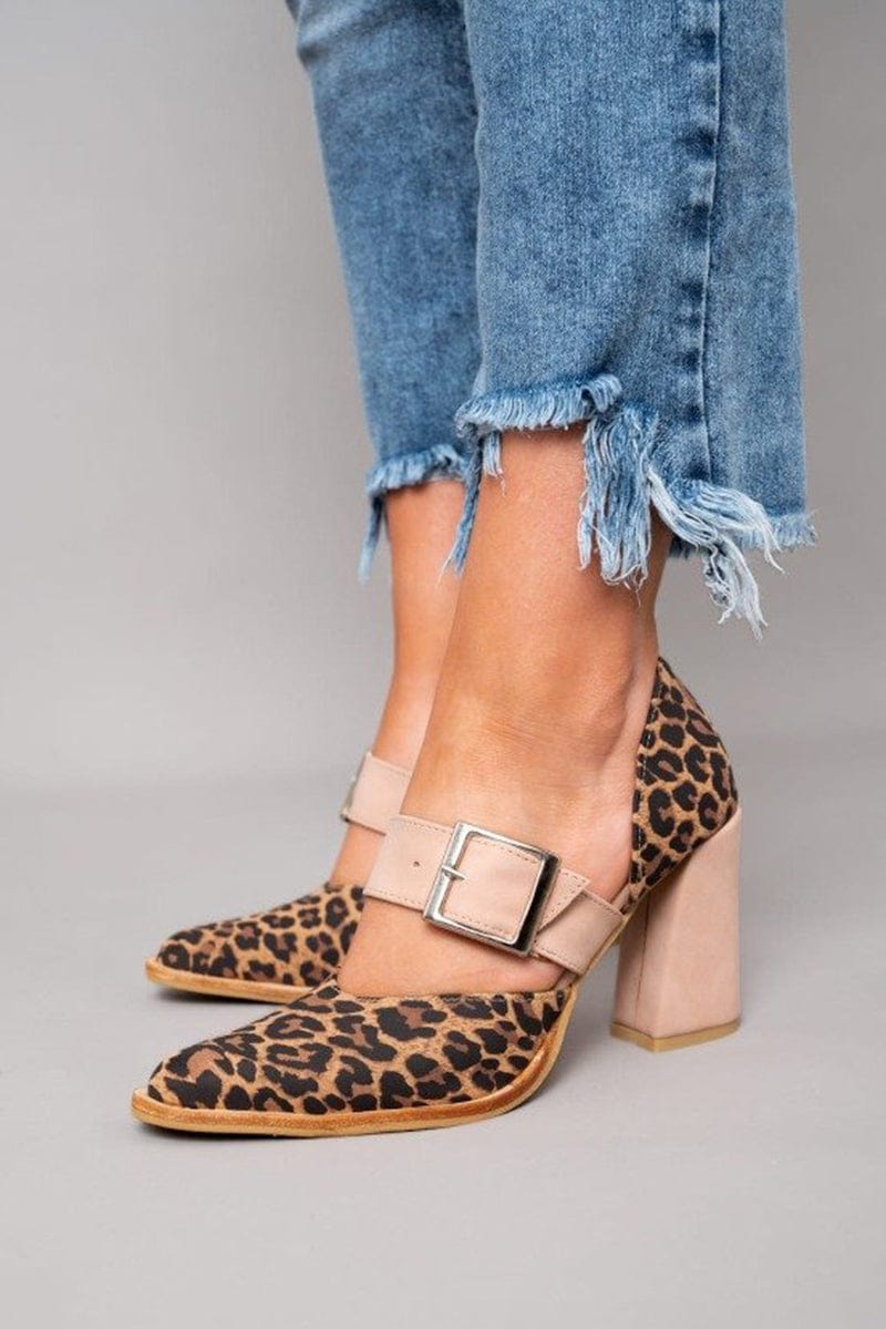 Audrey | Bold Leopard Print Block Heels