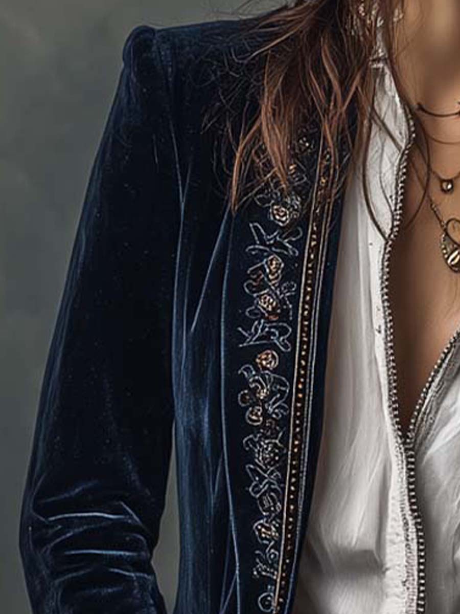 Chiara | Embroidered Long Jacket