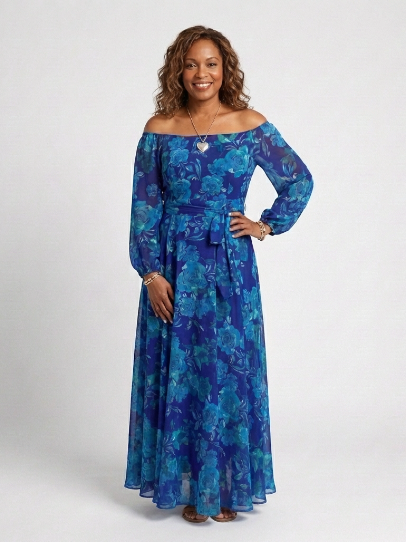 Lavinia | Off Shoulder Floral Maxi Dress