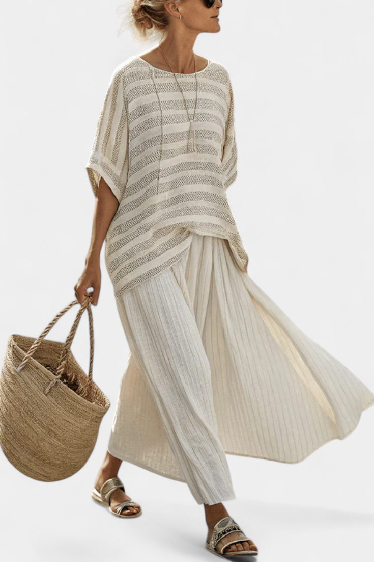 Natalie | Bamboo Linen Trouser Set