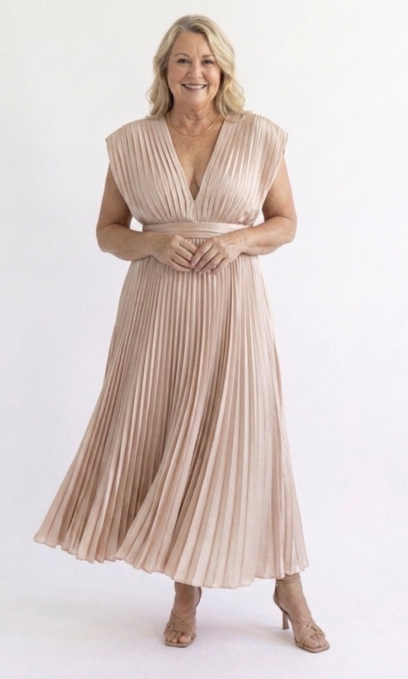 Priscilla | Timeless Pleated Midi Dress