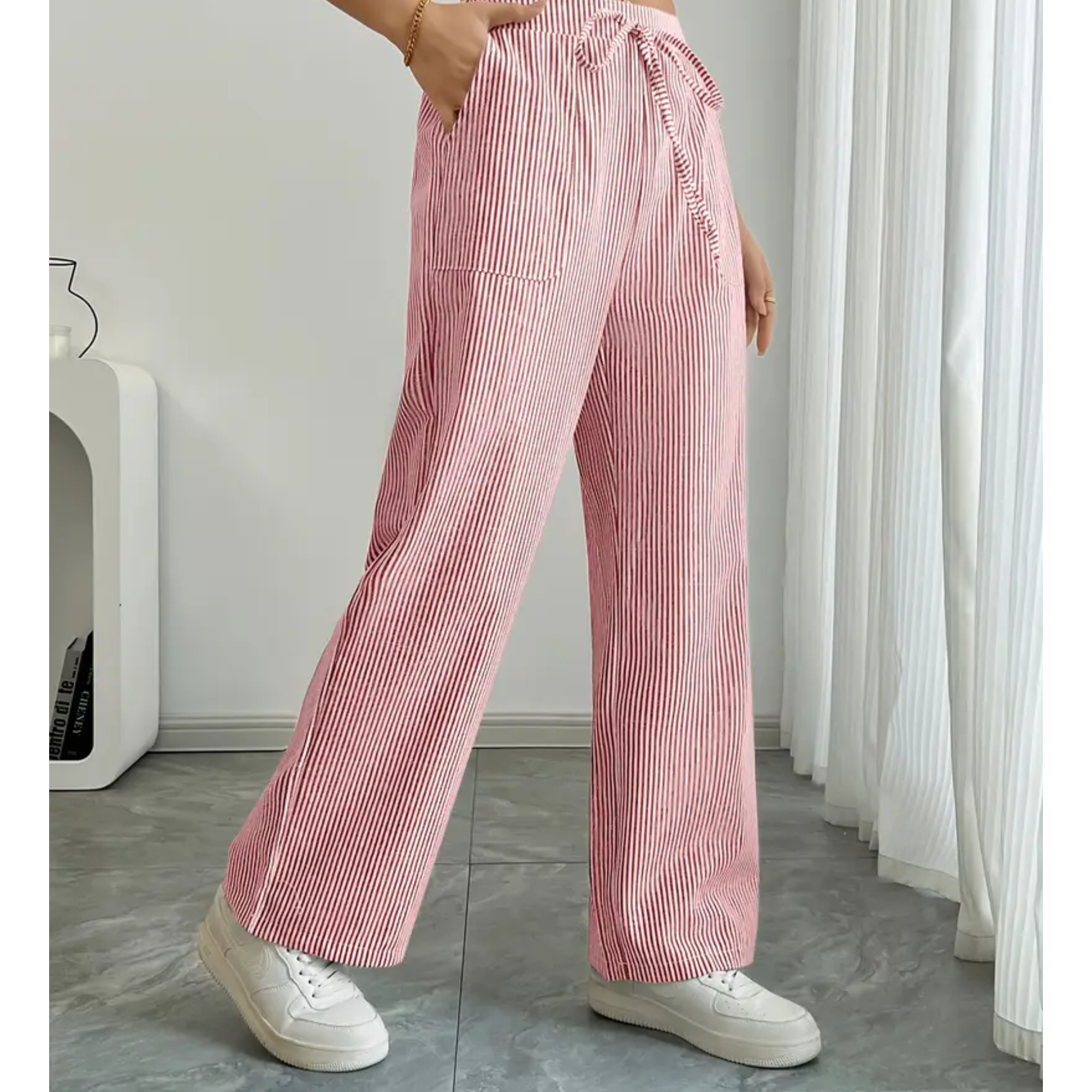 Amber | Striped Pants with Pockets