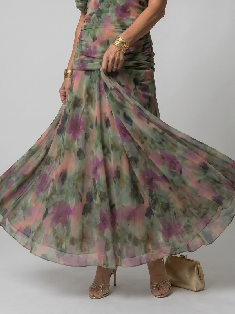 Giselle | Off Shoulder Flow Midi Dress