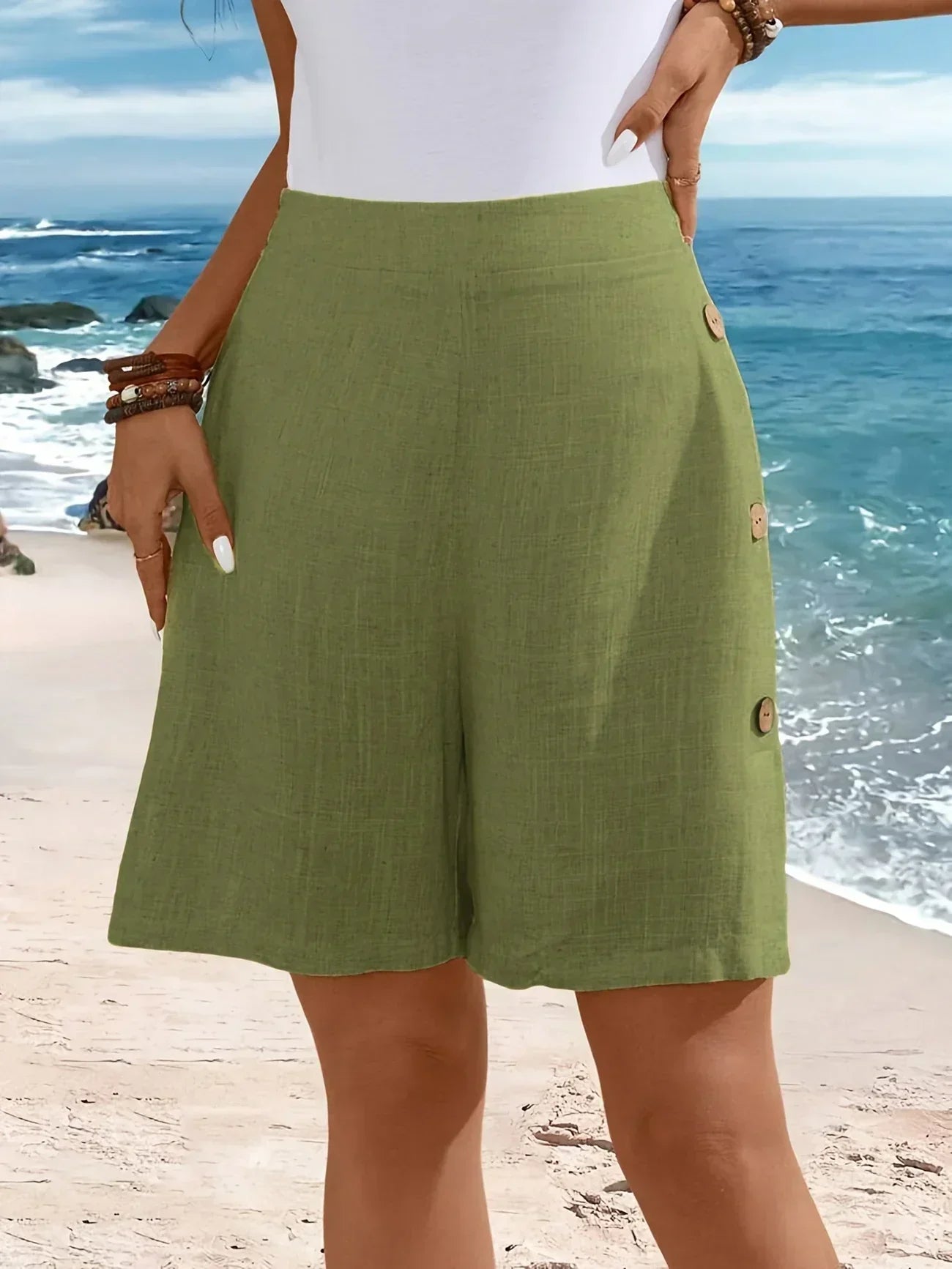 Whitney | Side-Button Summer Shorts
