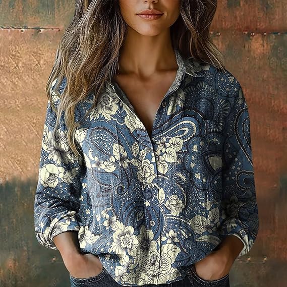 Penelope | Vintage Paisley-Print Blouse