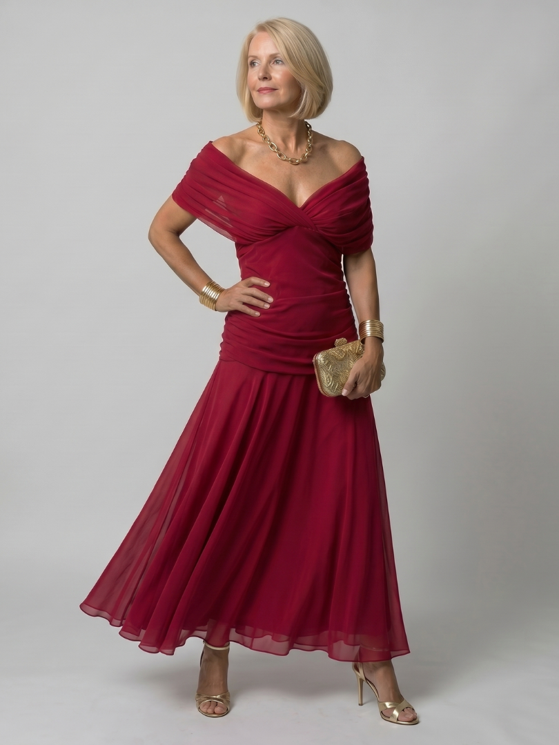 Giselle | Off Shoulder Flow Midi Dress