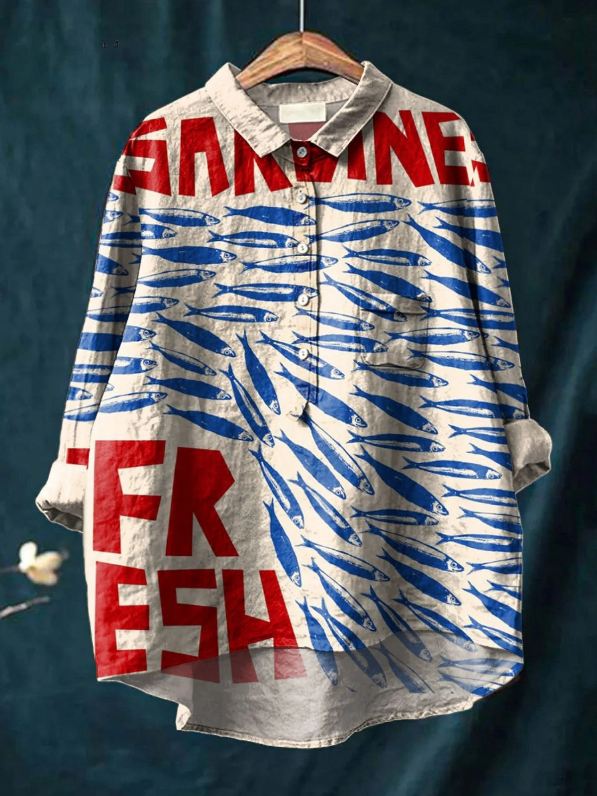 Josephine | Vintage Fish Art Print Casual Shirt