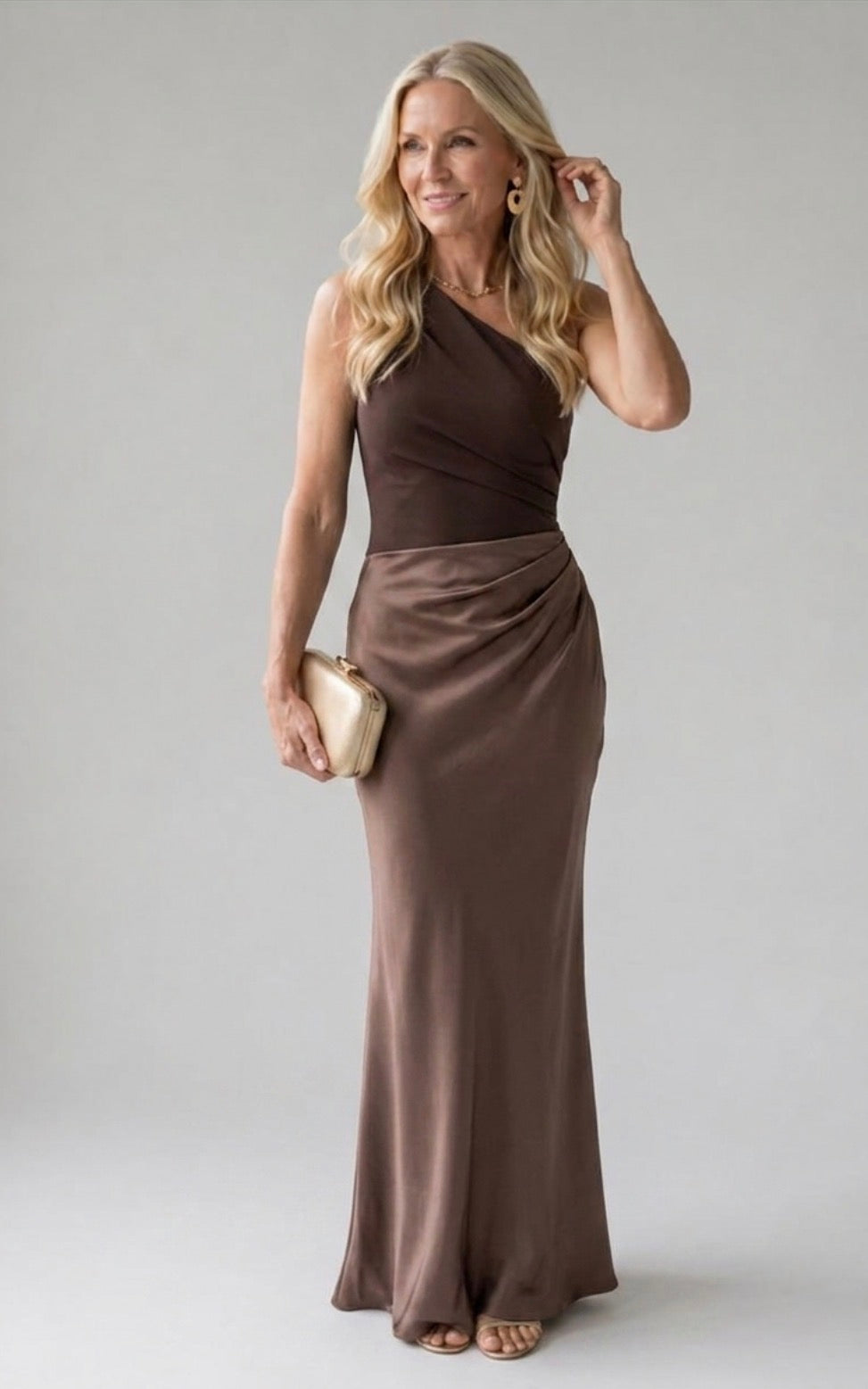 Arabella | Quilted Satin Maxi Dress