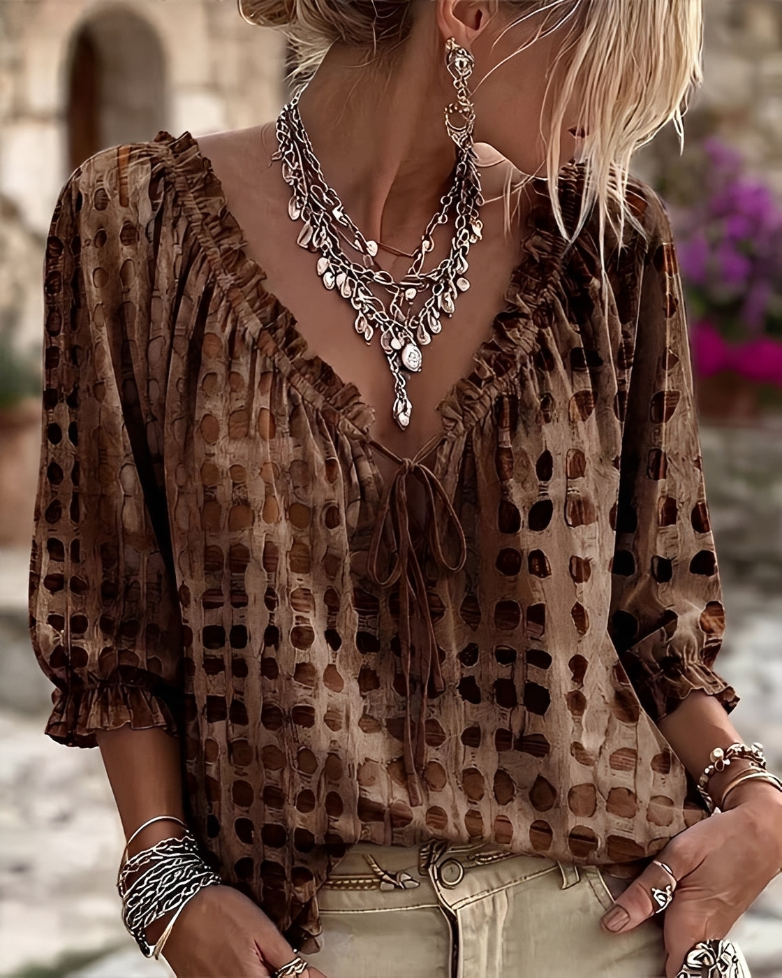 Candice | Fashionable Polka-Dot Blouse