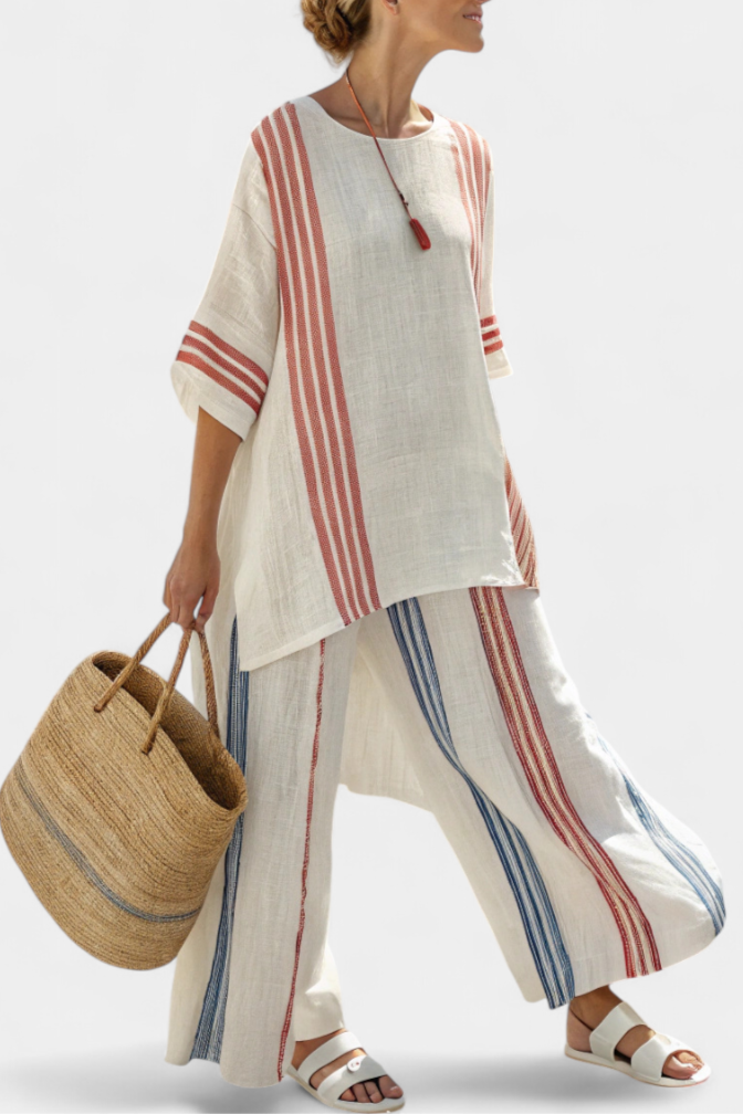 Aubrey | Multi-Colored Striped Trouser Set