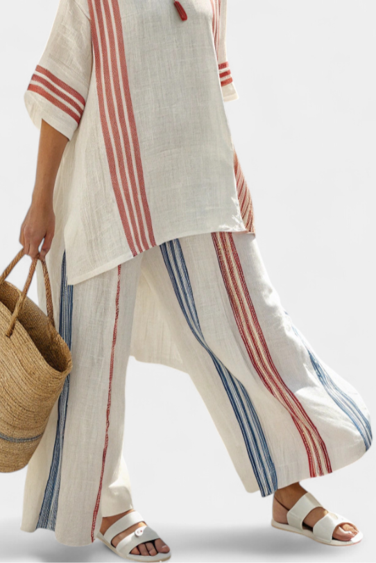 Aubrey | Multi-Colored Striped Trouser Set