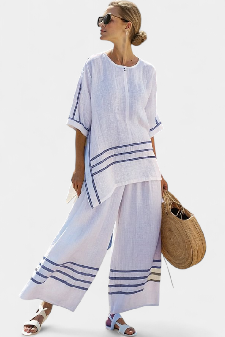 Abigail | Striped Asymmetric Trouser Set