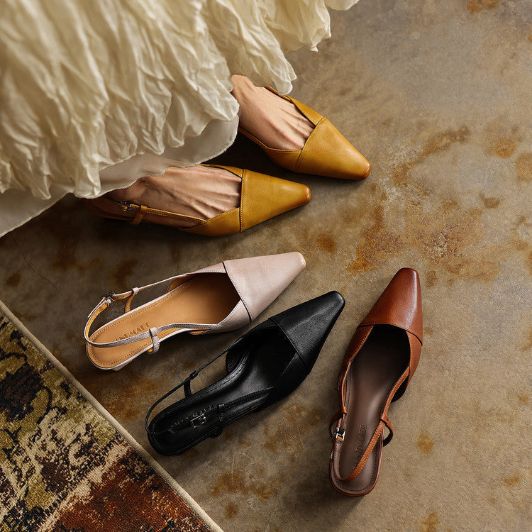 Scarlett | Leather Slingback Heels