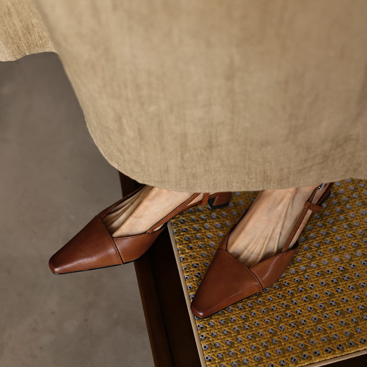 Scarlett | Leather Slingback Heels
