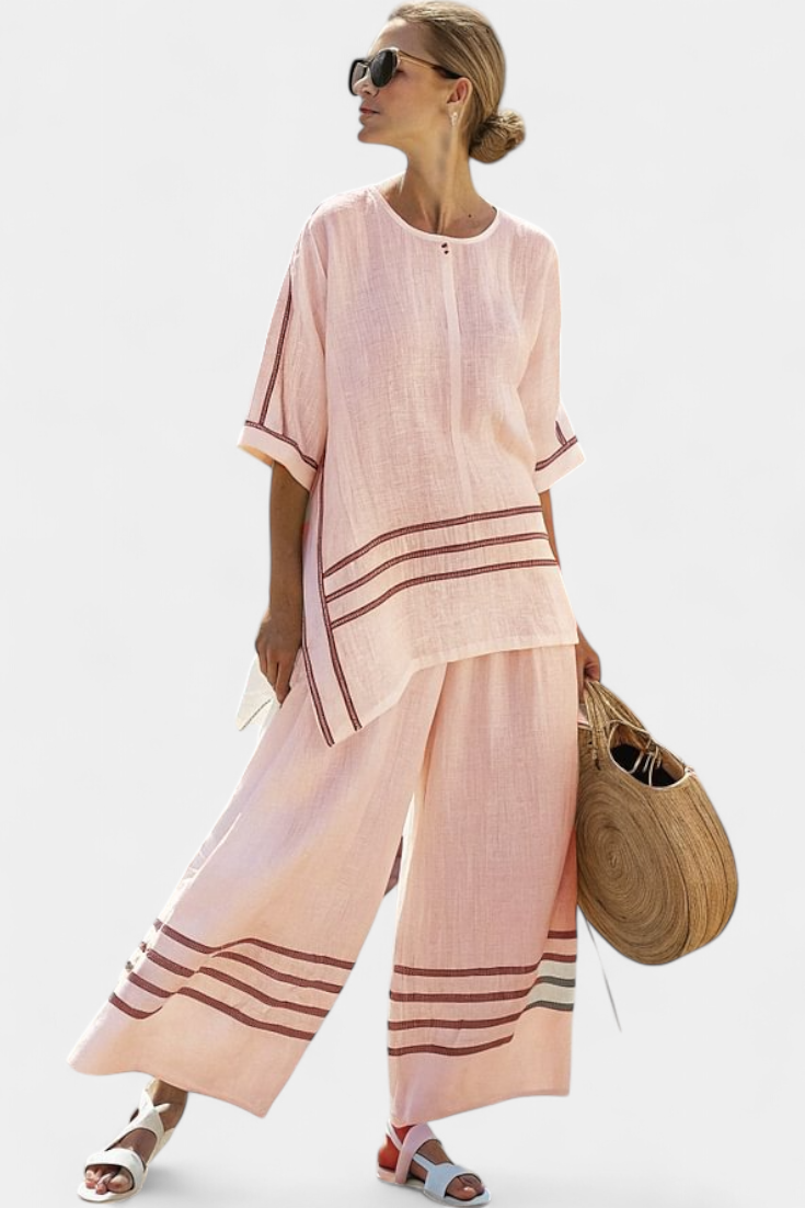 Abigail | Striped Asymmetric Trouser Set