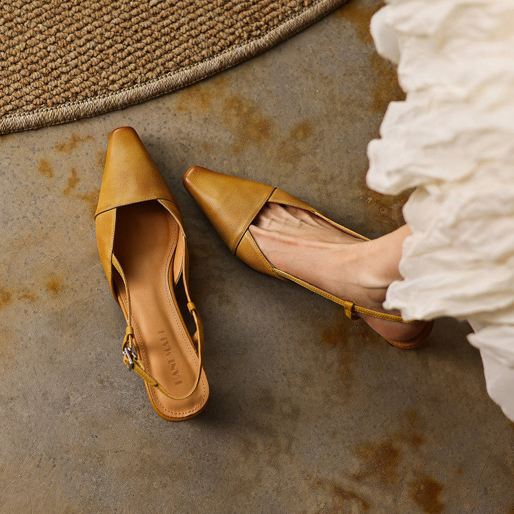 Scarlett | Leather Slingback Heels
