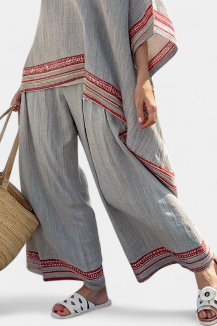 Penelope | Asymmetric Ethnic Trouser Set