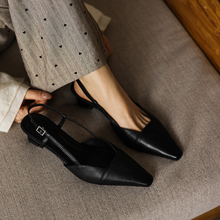 Scarlett | Leather Slingback Heels