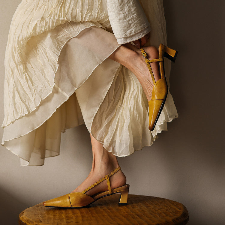 Scarlett | Leather Slingback Heels
