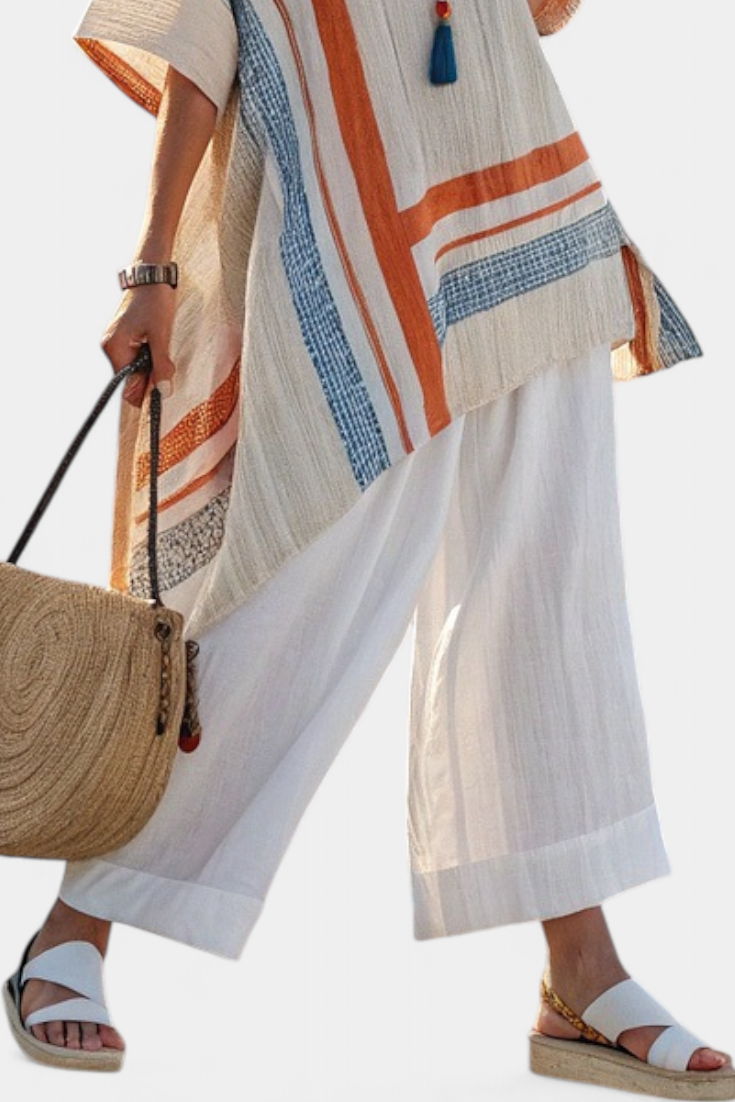 Ella | Asymmetric Linen Trouser Set