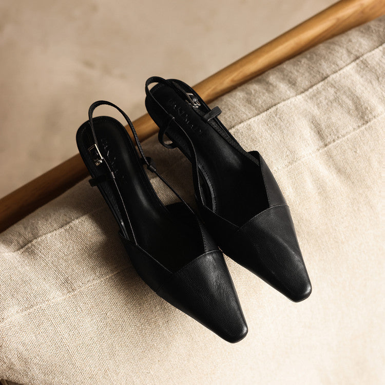 Scarlett | Leather Slingback Heels