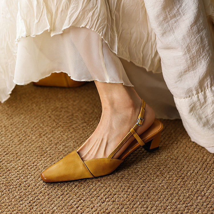 Scarlett | Leather Slingback Heels