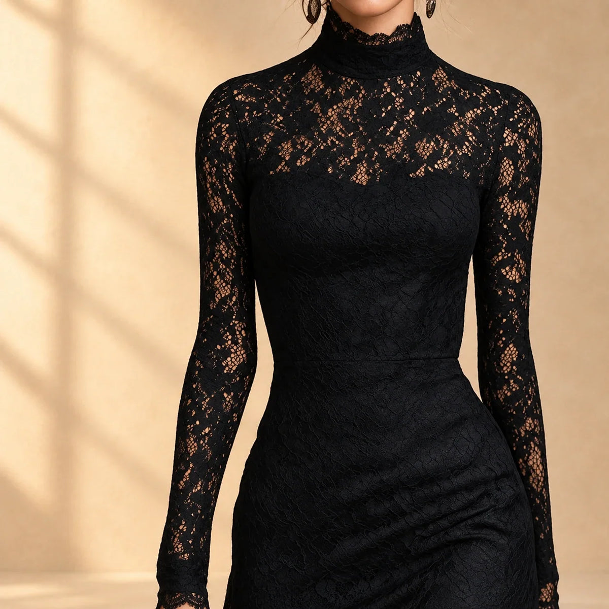 Arabella | Black Lace Evening Dress