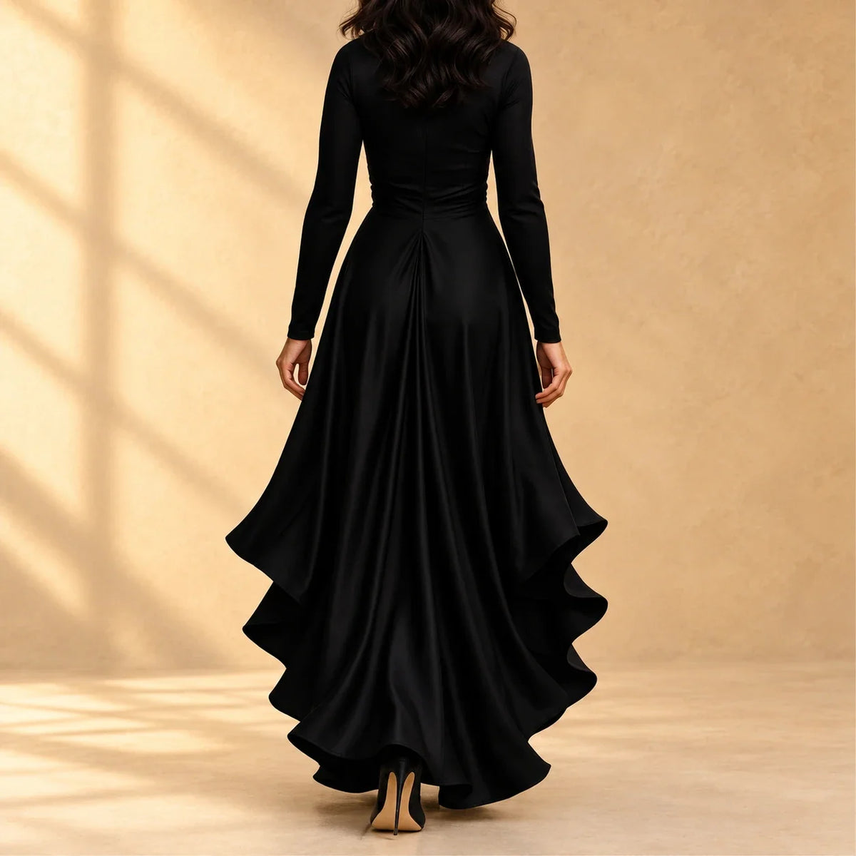 Charlotte | Satin Ruffle Wrap Dress